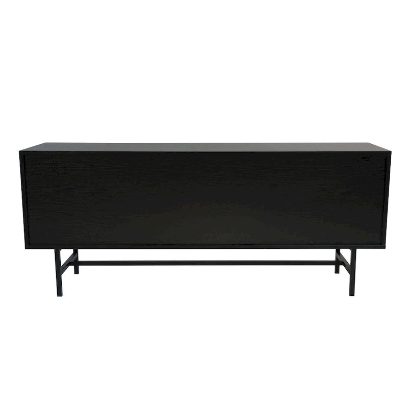 Meuble TV Rochester à 2 tiroirs et 4 étagères avec pieds en fer