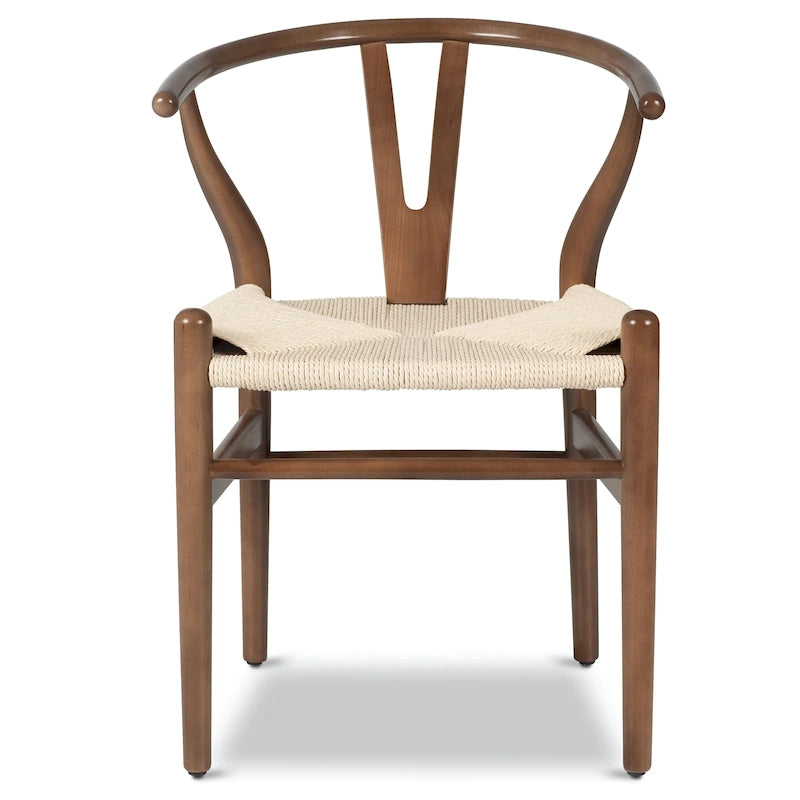 Chaise en bois massif avec assise tressée Poly &amp; Bark Weave - Bois massif