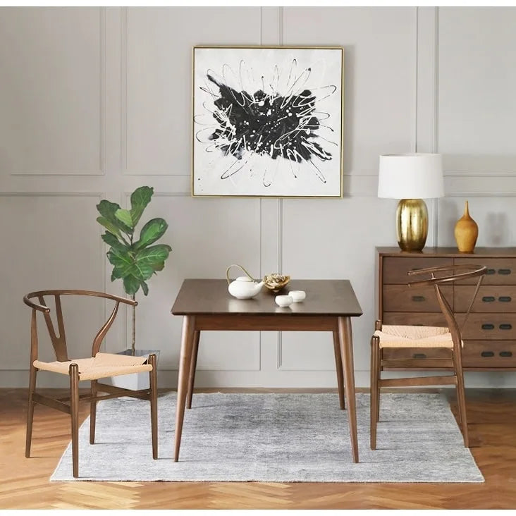 Chaise en bois massif avec assise tressée Poly &amp; Bark Weave - Bois massif