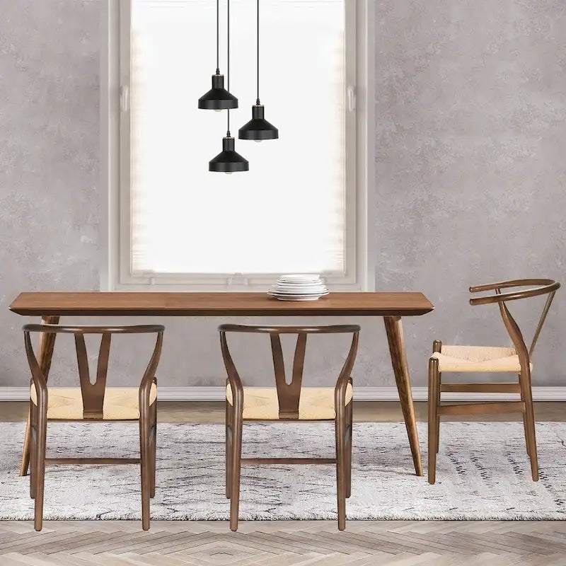 Chaise en bois massif avec assise tressée Poly &amp; Bark Weave - Bois massif