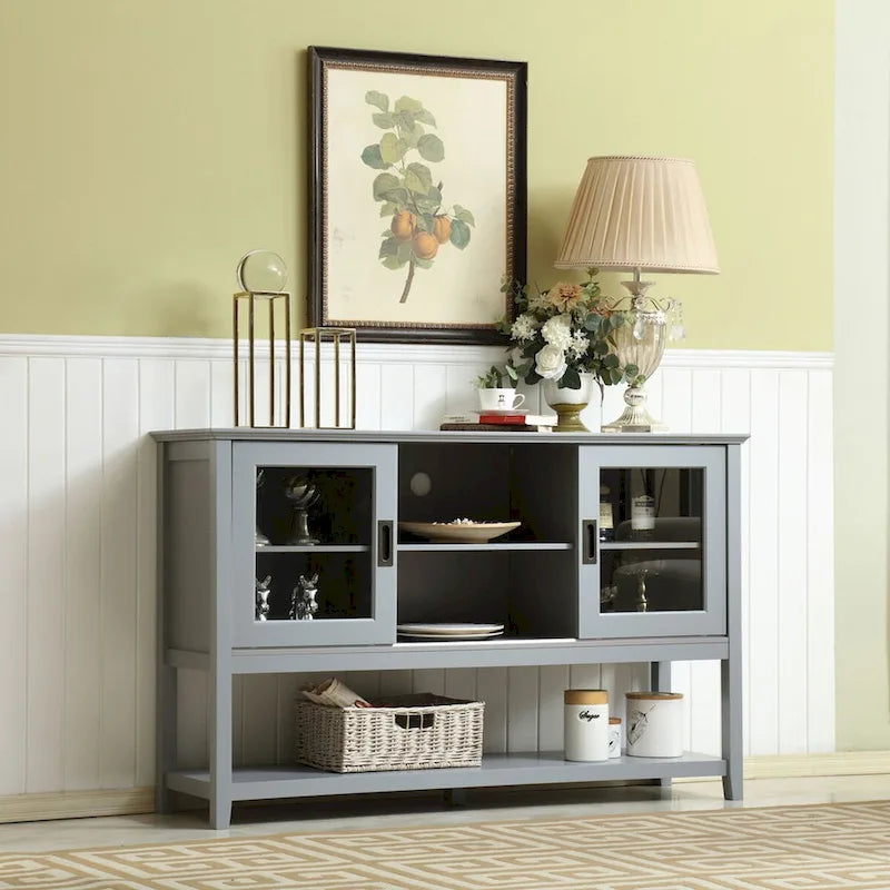 Buffet gris contemporain de 55 pouces