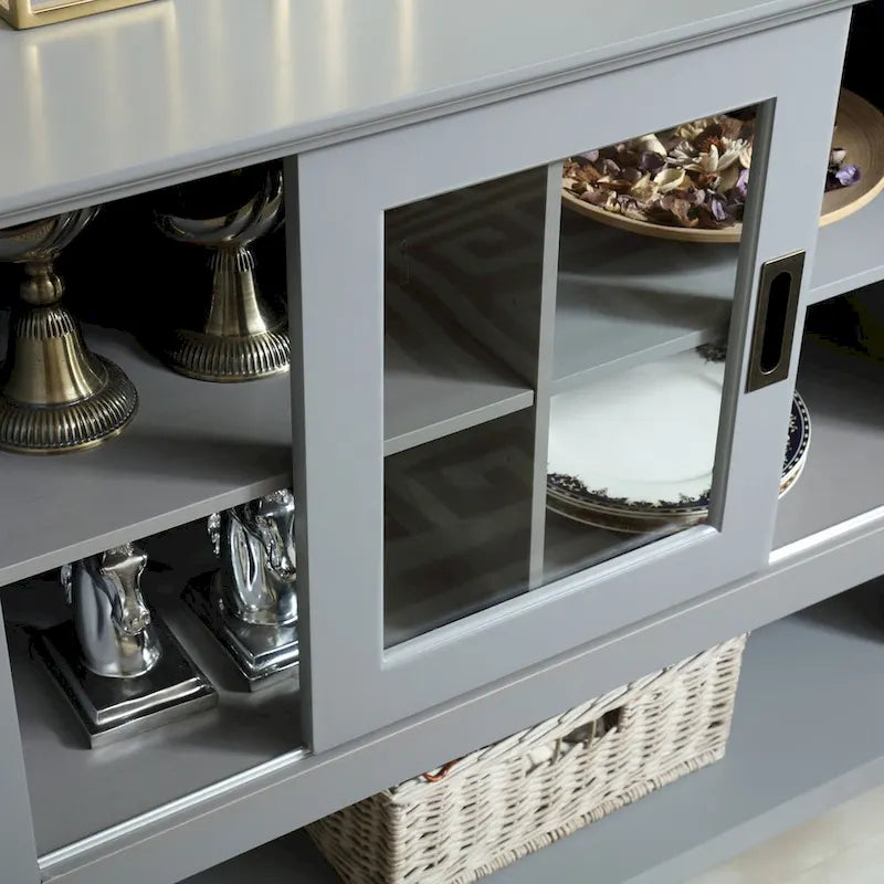 Buffet gris contemporain de 55 pouces
