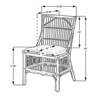 Chaises de salle à manger rembourrées à dossier à lattes en rotin, ensemble de deux par East at Main
