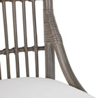 Chaises de salle à manger rembourrées à dossier à lattes en rotin, ensemble de deux par East at Main