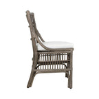 Chaises de salle à manger rembourrées à dossier à lattes en rotin, ensemble de deux par East at Main