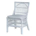 Chaises de salle à manger rembourrées à dossier à lattes en rotin, ensemble de deux par East at Main