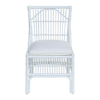 Chaises de salle à manger rembourrées à dossier à lattes en rotin, ensemble de deux par East at Main