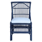 Chaises de salle à manger rembourrées à dossier à lattes en rotin, ensemble de deux par East at Main