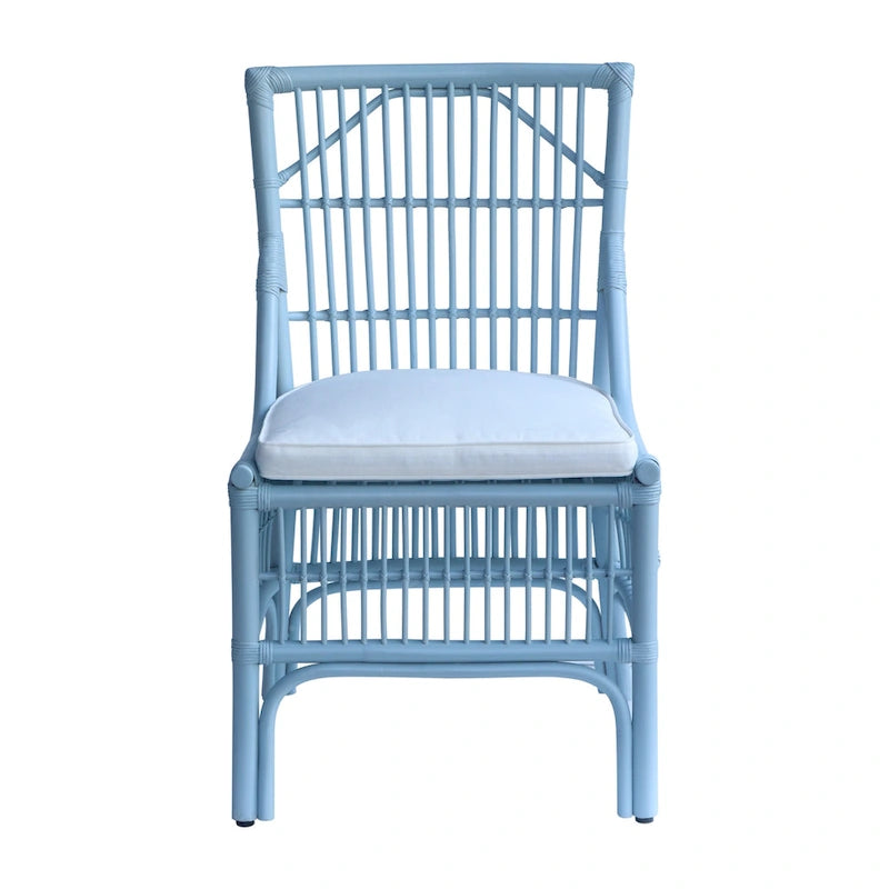 Chaises de salle à manger rembourrées à dossier à lattes en rotin, ensemble de deux par East at Main