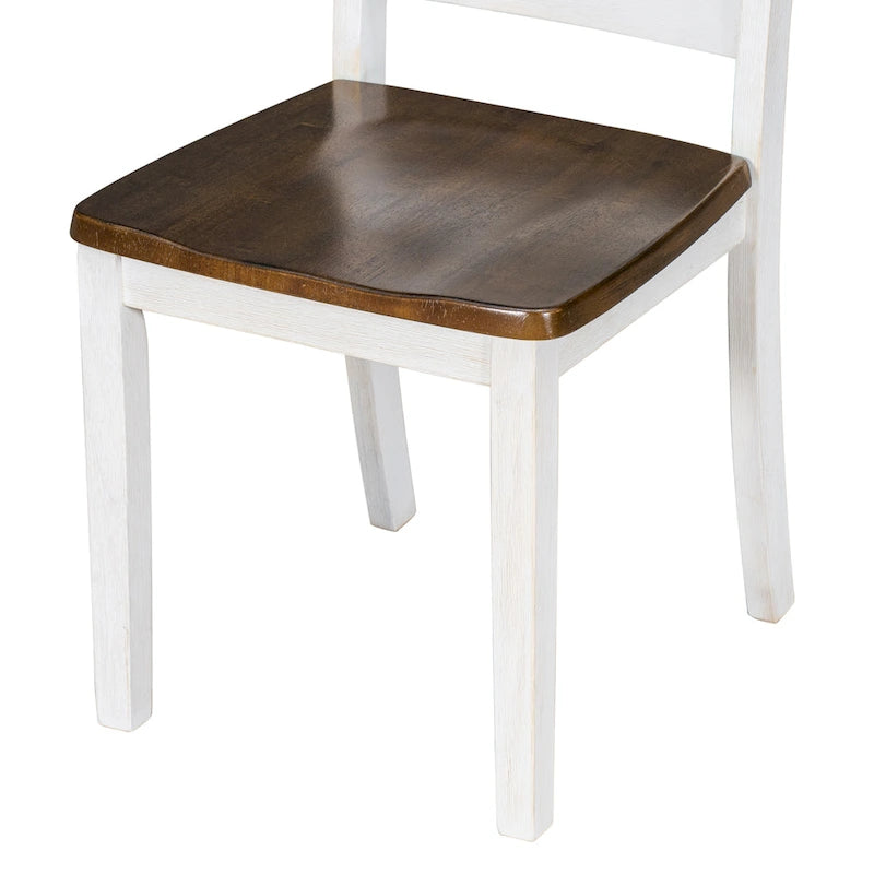 Ensemble de salle à manger rustique 6 pièces avec table, 4 chaises rembourrées et un banc