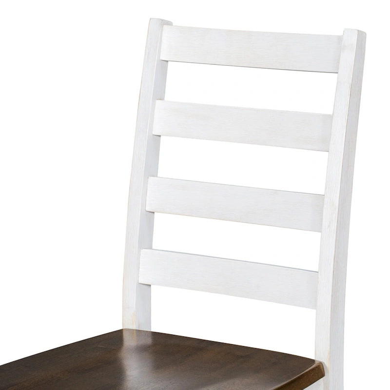 Ensemble de salle à manger rustique 6 pièces avec table, 4 chaises rembourrées et un banc