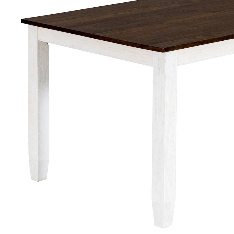 Ensemble de salle à manger rustique 6 pièces avec table, 4 chaises rembourrées et un banc