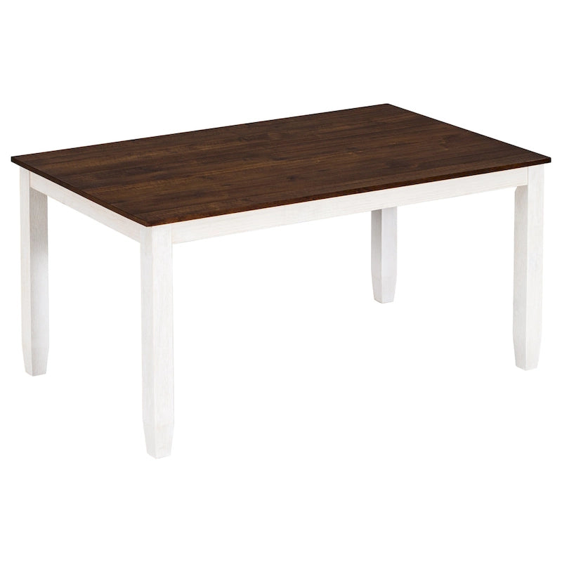 Ensemble de salle à manger rustique 6 pièces avec table, 4 chaises rembourrées et un banc