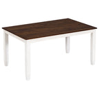 Ensemble de salle à manger rustique 6 pièces avec table, 4 chaises rembourrées et un banc