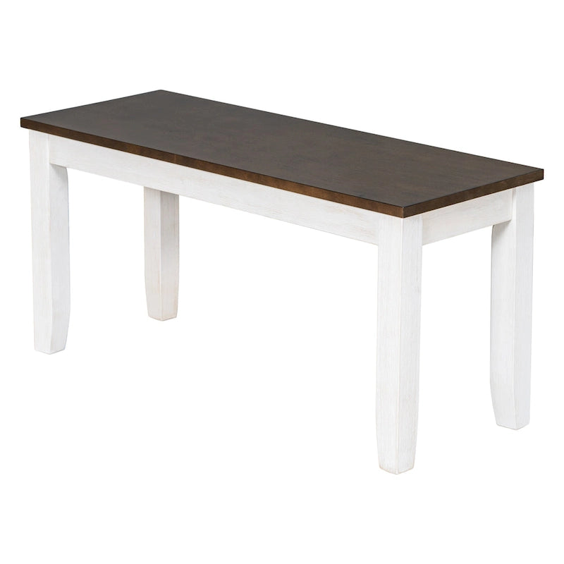 Ensemble de salle à manger rustique 6 pièces avec table, 4 chaises rembourrées et un banc