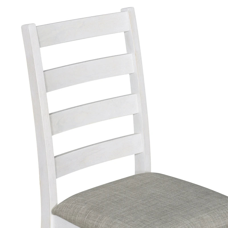 Ensemble de salle à manger rustique 6 pièces avec table, 4 chaises rembourrées et un banc