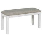 Ensemble de salle à manger rustique 6 pièces avec table, 4 chaises rembourrées et un banc