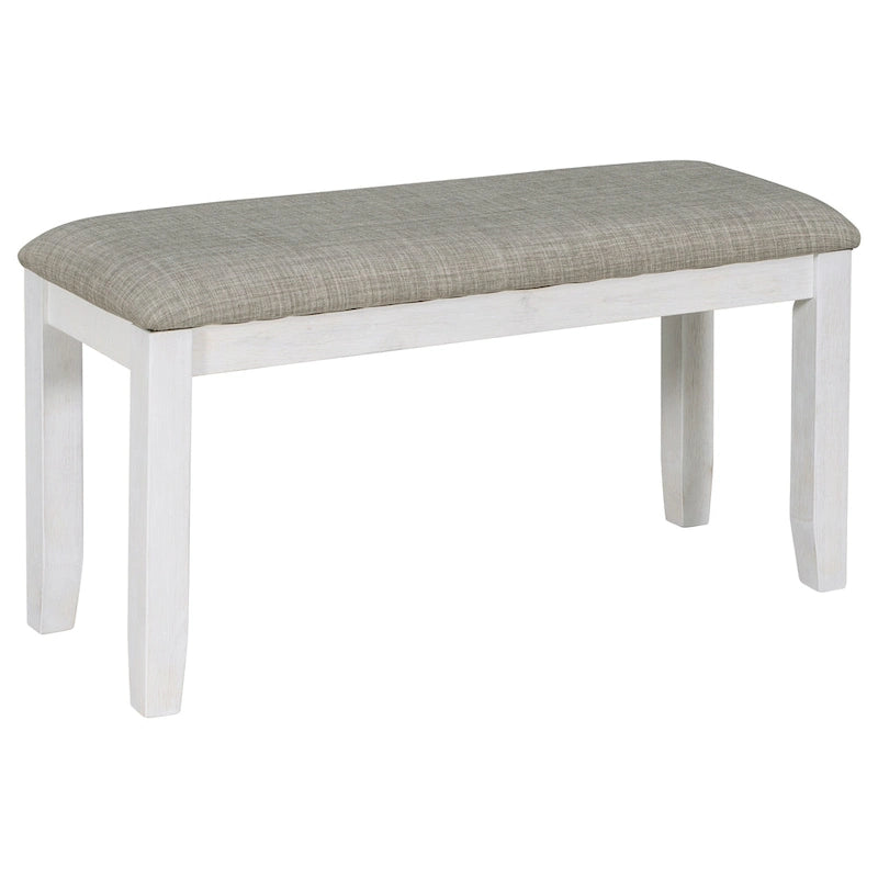 Ensemble de salle à manger rustique 6 pièces avec table, 4 chaises rembourrées et un banc