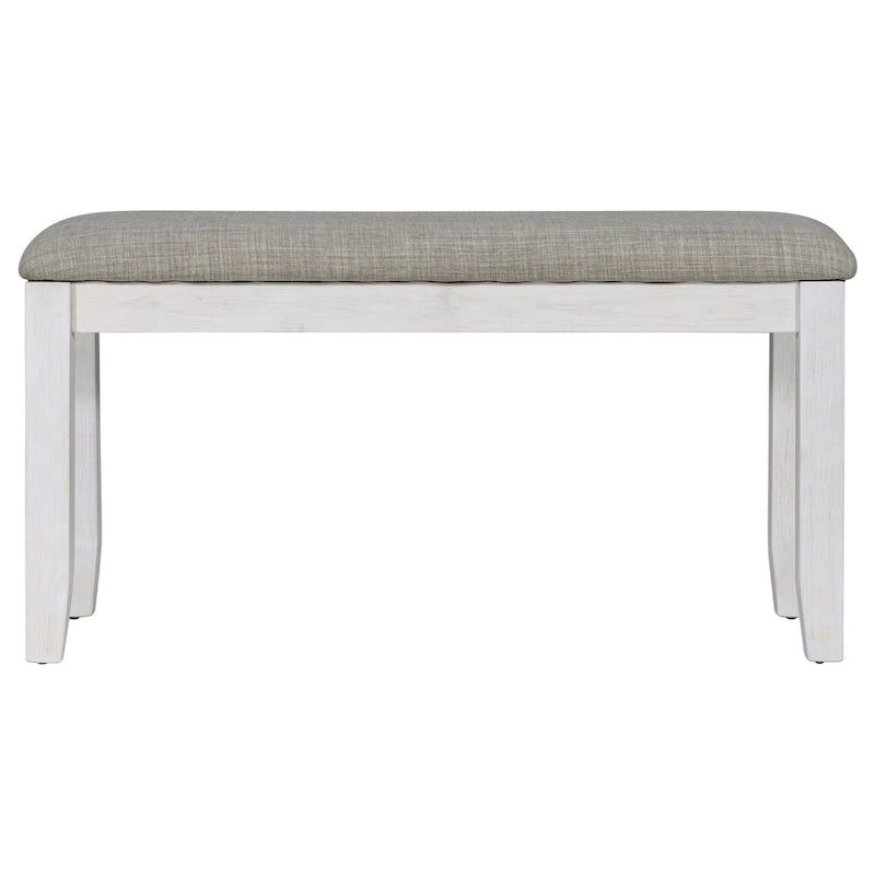 Ensemble de salle à manger rustique 6 pièces avec table, 4 chaises rembourrées et un banc