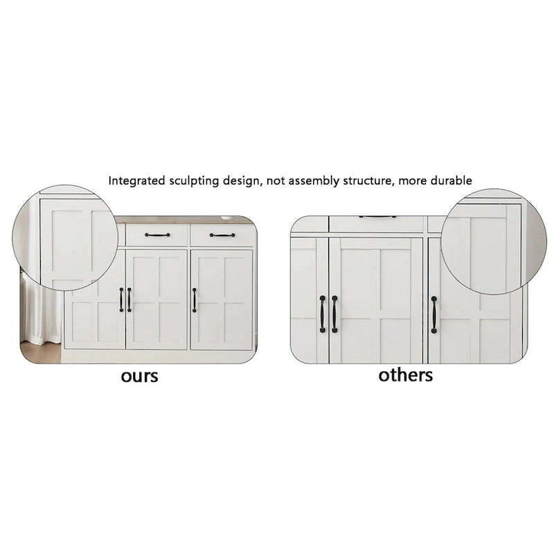 Buffet de style campagnard avec 3 tiroirs et 3 portes