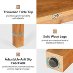 Table de salle à manger carrée de 100 cm (39,4 pouces) pour 2 à 4 personnes, avec pieds en bois massif, idéale pour le salon ou la salle à manger.