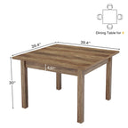 Table de salle à manger carrée de 100 cm (39,4 pouces) pour 2 à 4 personnes, avec pieds en bois massif, idéale pour le salon ou la salle à manger.