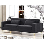 Canapé 3 places en velours Aestic 85.8 pour salon, alliant style classique et moderne et confort luxueux et moelleux.