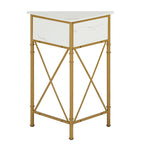 Table d'angle Javlergo avec tiroir et étagère de rangement, meuble de sol triangulaire autoportant pour cuisine, salon et chambre