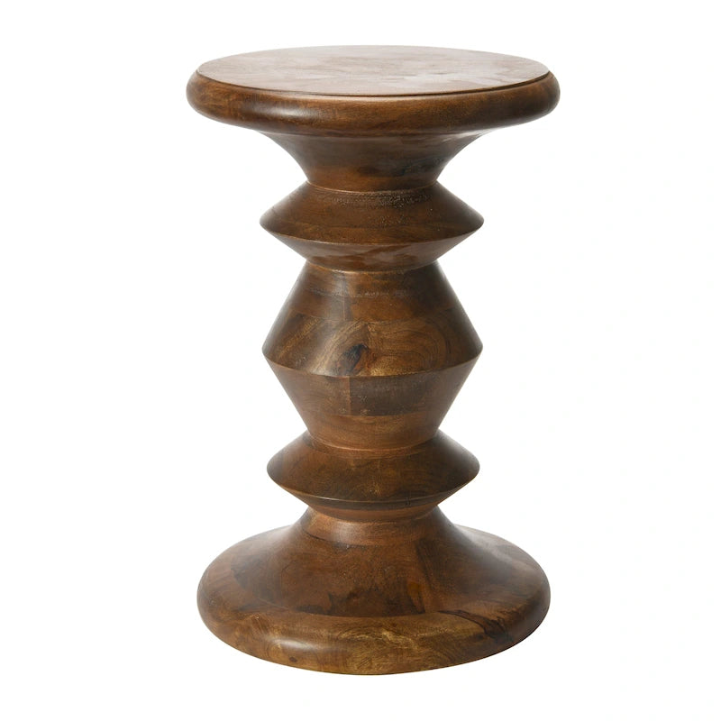 Table d'appoint ou tabouret Berns en bois massif, style moderne du milieu du siècle.