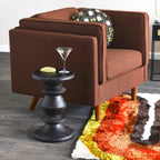 Table d'appoint ou tabouret Berns en bois massif, style moderne du milieu du siècle.