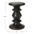 Table d'appoint ou tabouret Berns en bois massif, style moderne du milieu du siècle.