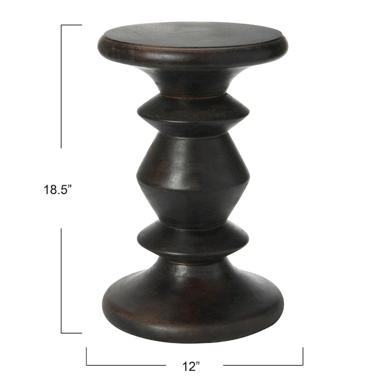 Table d'appoint ou tabouret Berns en bois massif, style moderne du milieu du siècle.