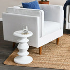 Table d'appoint ou tabouret Berns en bois massif, style moderne du milieu du siècle.