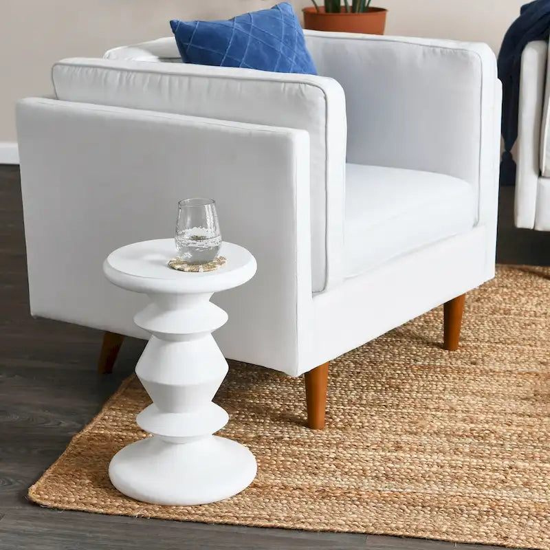 Table d'appoint ou tabouret Berns en bois massif, style moderne du milieu du siècle.