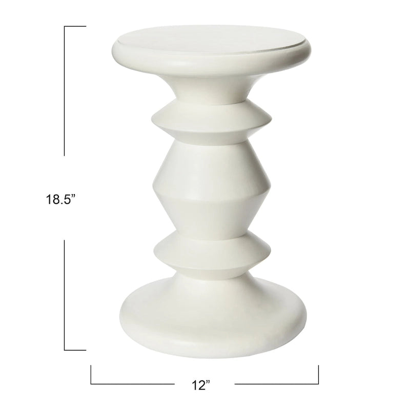 Table d'appoint ou tabouret Berns en bois massif, style moderne du milieu du siècle.