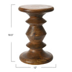Table d'appoint ou tabouret Berns en bois massif, style moderne du milieu du siècle.