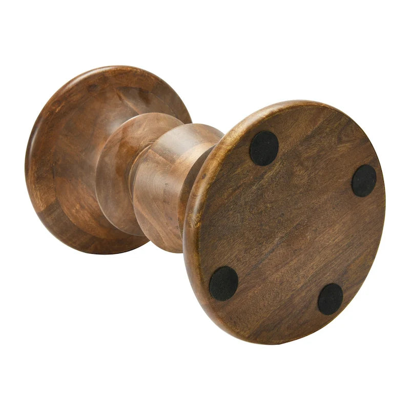 Table d'appoint ou tabouret Berns en bois massif, style moderne du milieu du siècle.