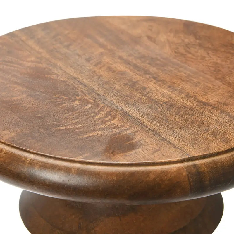 Table d'appoint ou tabouret Berns en bois massif, style moderne du milieu du siècle.