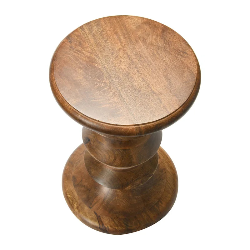 Table d'appoint ou tabouret Berns en bois massif, style moderne du milieu du siècle.