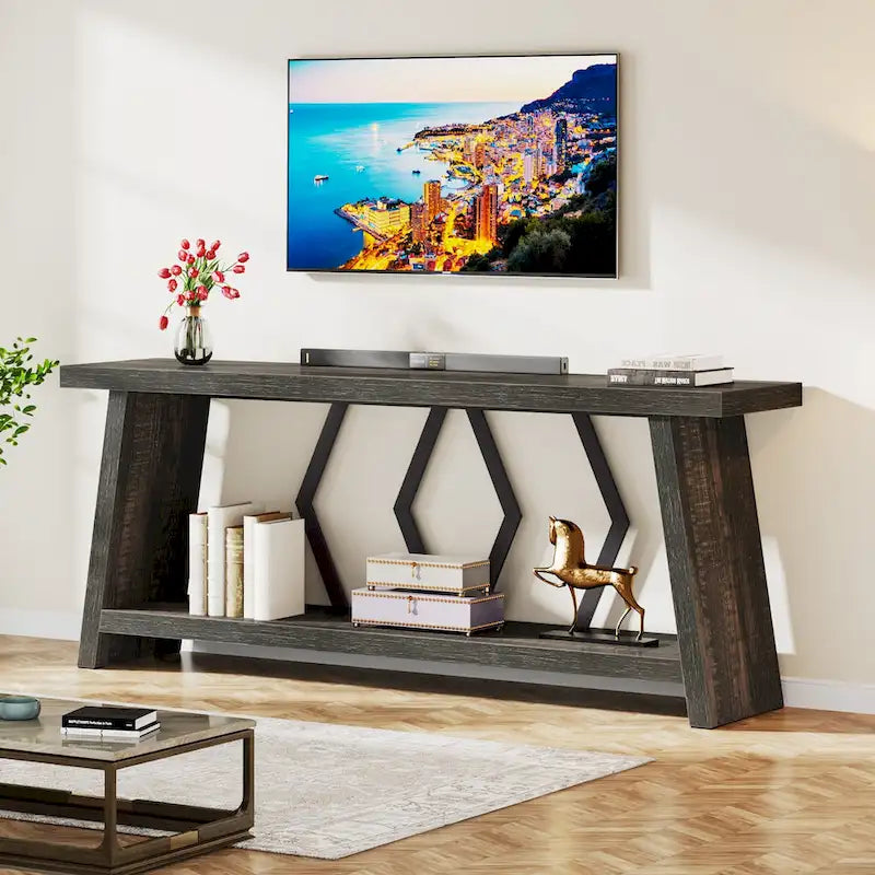 Console de 70,9 pouces avec rangement pour entrée ou salon