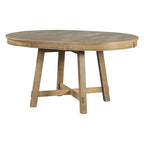 Table de salle à manger ronde extensible de style campagnard avec 16 rallonges en bois
