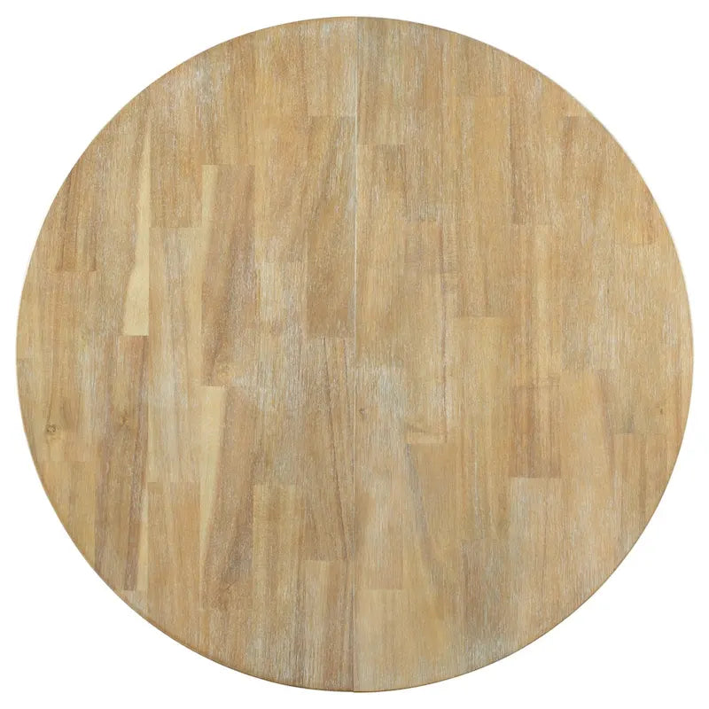 Table de salle à manger ronde extensible de style campagnard avec 16 rallonges en bois