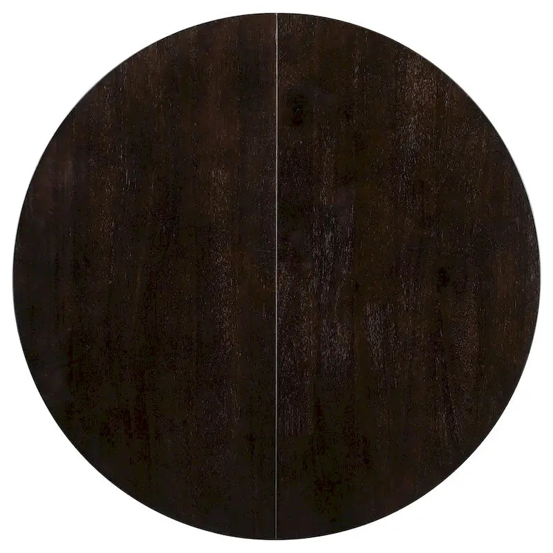 Table de salle à manger ronde extensible de style campagnard avec 16 rallonges en bois