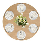 Table de salle à manger ronde à piédestal en chêne massif de 52 pouces