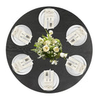 Table de salle à manger ronde à piédestal en chêne massif de 52 pouces