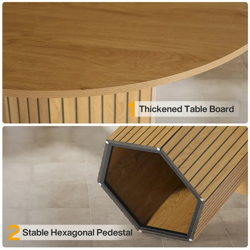 Table de salle à manger ronde de 119 cm (47 pouces), table en bois facile à monter, idéale pour le salon ou la salle à manger.