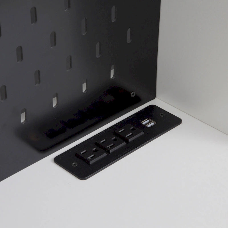 Meuble de cuisine 74 pouces avec station de recharge, buffet indépendant avec tiroir et support pour micro-ondes