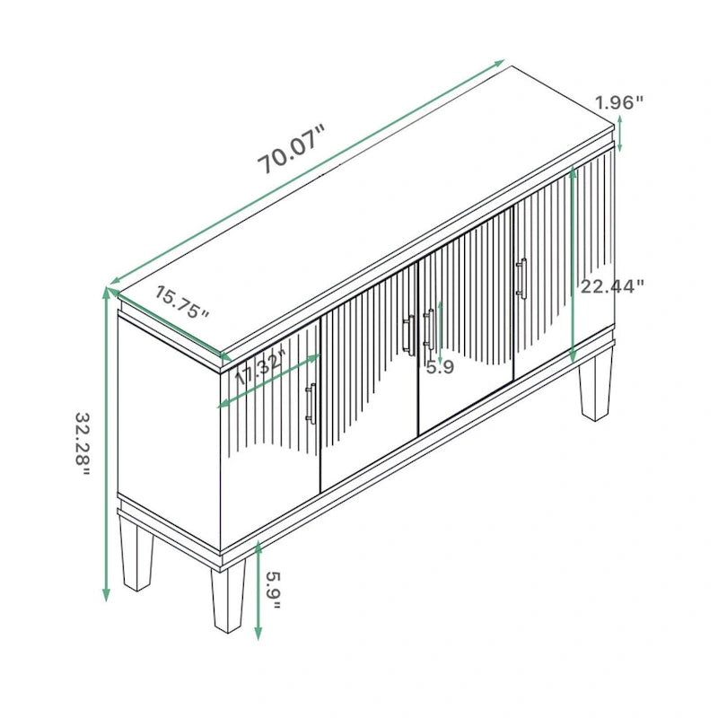 Buffet moderne à 4 portes pour salon, chambre et cuisine