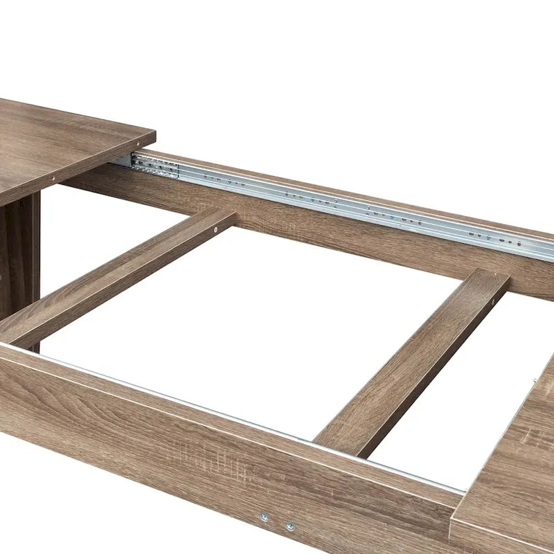 Table de salle à manger rectangulaire extensible, table de cuisine fonctionnelle pour 4 à 12 personnes