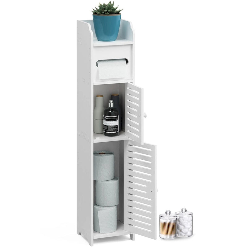 Nestl Bathroom Storage Organizer - Floor Standing Tall Cabinet for Toilet Paper, Towel & Other Bathroom Storage Accessories
